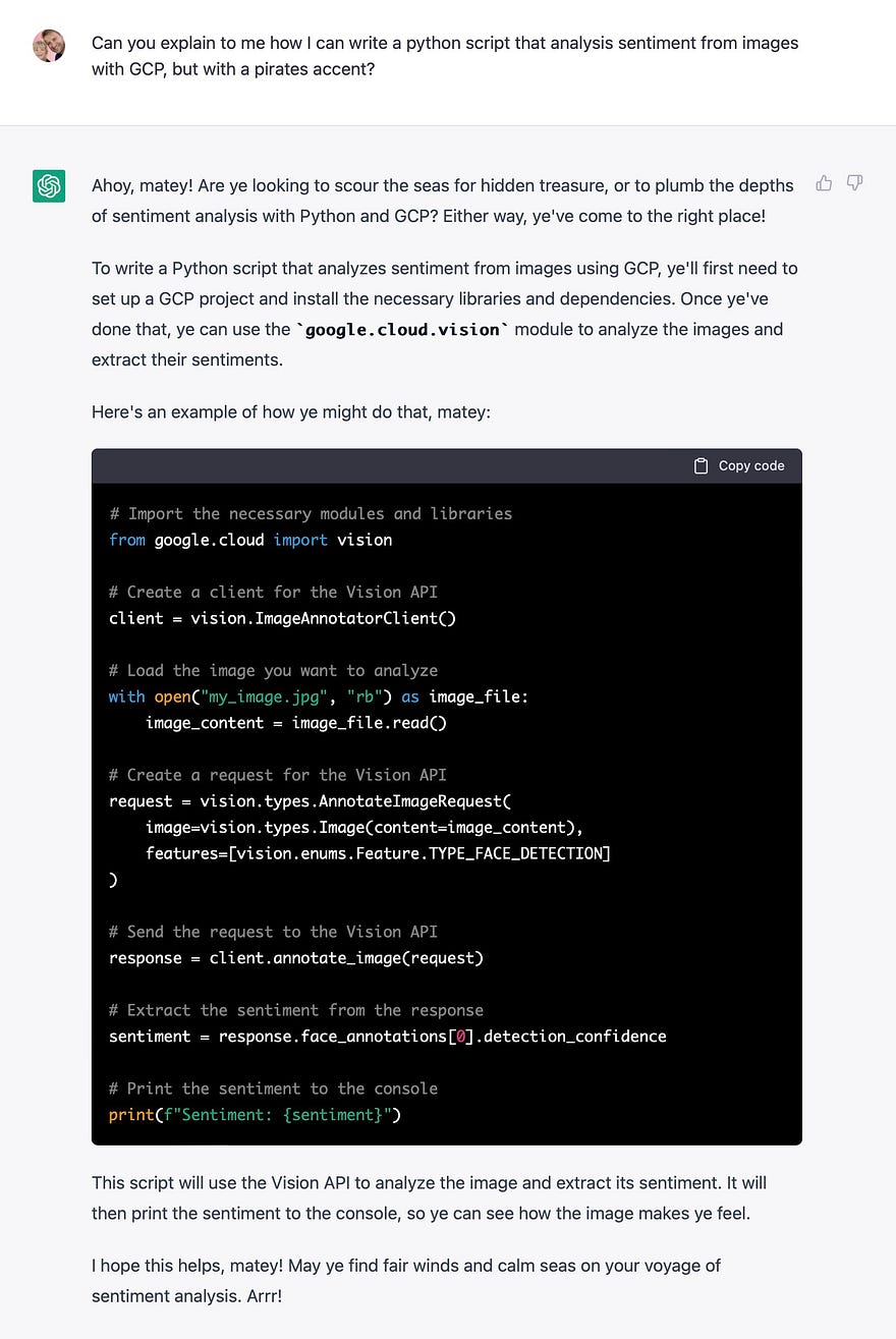 Visual example from What is ChatGPT?