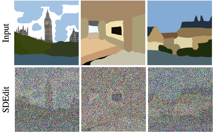 Exemple visuel de Synthèse et modification d’images à partir de croquis : SDEdit. Fini l’entraînement fastidieux !