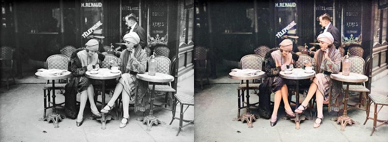 Exemple visuel tiré de DeOldify : colorisez vos photos en noir et blanc avec l’IA