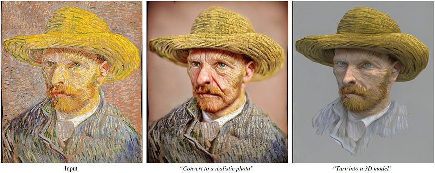 Exemple visuel tiré de Édition d’images à partir d’instructions textuelles : InstructPix2Pix