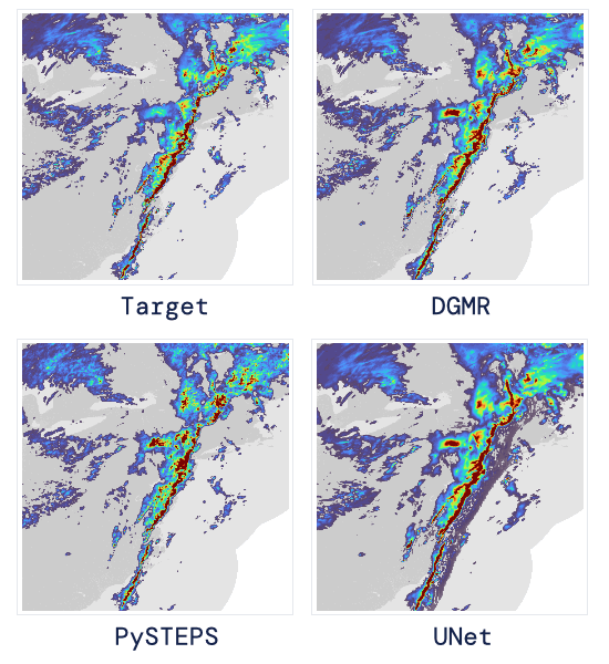 Exemple visuel tiré de DeepMind utilise l’IA pour produire des prévisions météorologiques plus précises