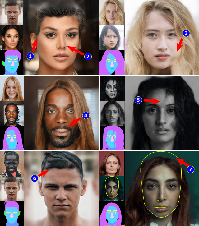 Exemple visuel de l’article « Barbershop : essayez différentes coiffures et couleurs de cheveux à partir de photos (GANs) »