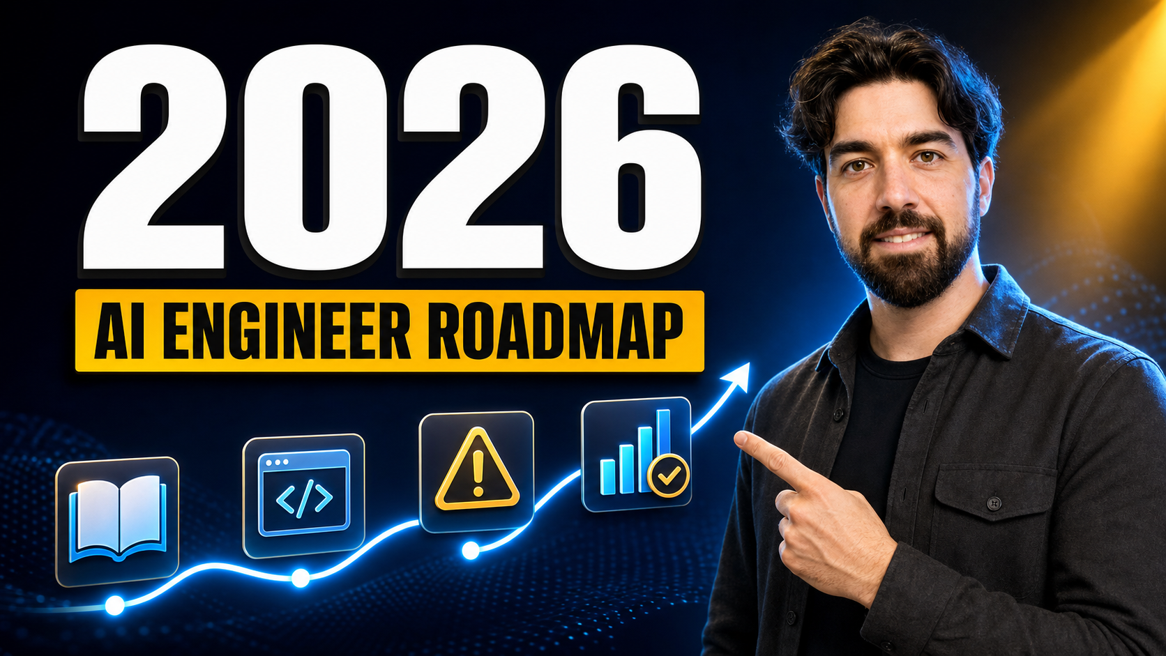 Louis-François Bouchard beside a 2026 roadmap for learning AI engineering